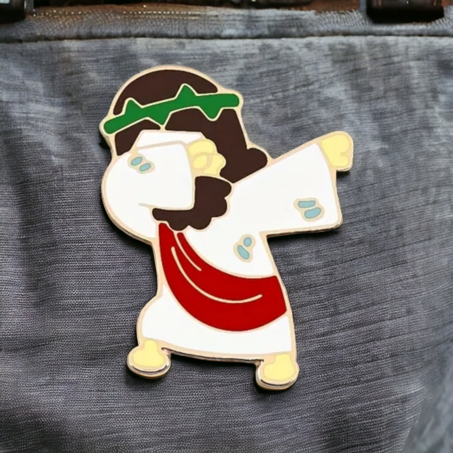 Jesus Dab Cartoon Enamal Pin