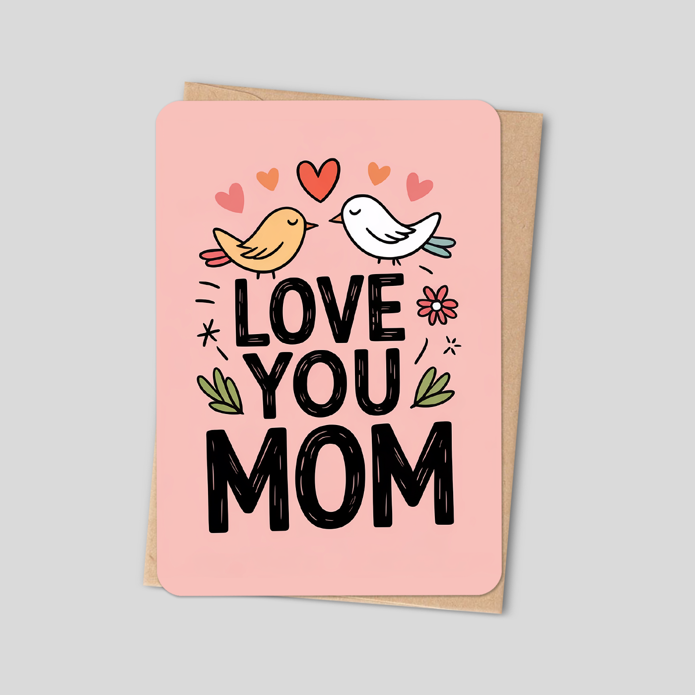 Love You Mom Bird Card